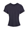 Summer New Female American Spice Girl Solid Color Crew Neck Short Sleeve T-Shirt Basic Threaded Bottom Top