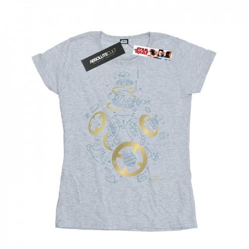 

Star Wars Womens/Ladies The Last Jedi BB-8 Deconstructed Cotton T-Shirt білий