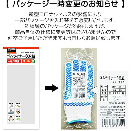 TRUSCO Nakayama Rubber Liner 3 Pair Set