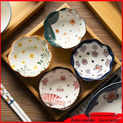 Four Seasons Hand-Painted Petal Dessert & Sauce Dish