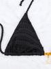 Seestern-Anhänger Dreieckskörbchen Sexy Zweiteiler Krawatten-Bikini-Set Elegant