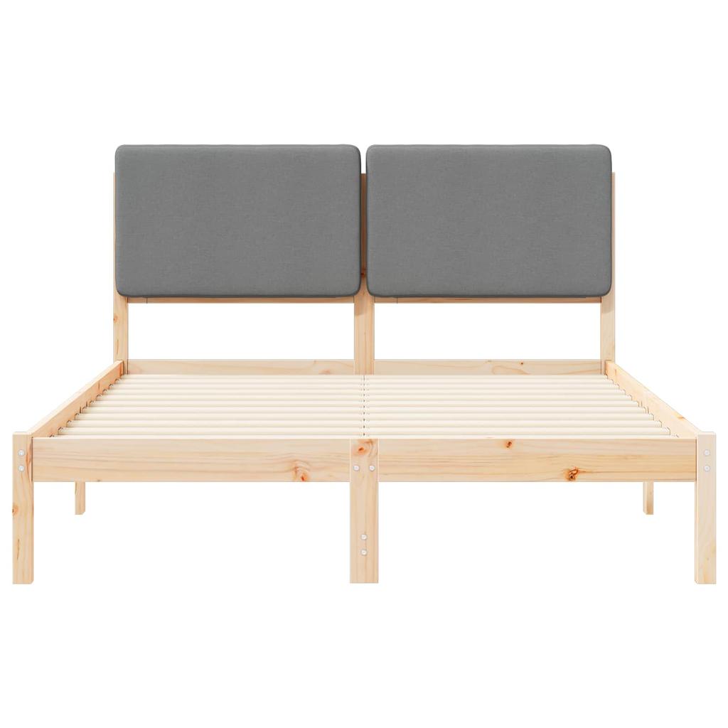 Bed Frame with Padded Headboard Light Grey 140 X 190 Cm