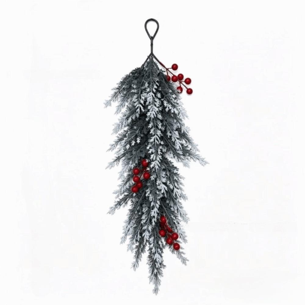 Poinsettia Berries Decor Christmas Wreath Plastic Christmas Wall Decorative Christmas Decor