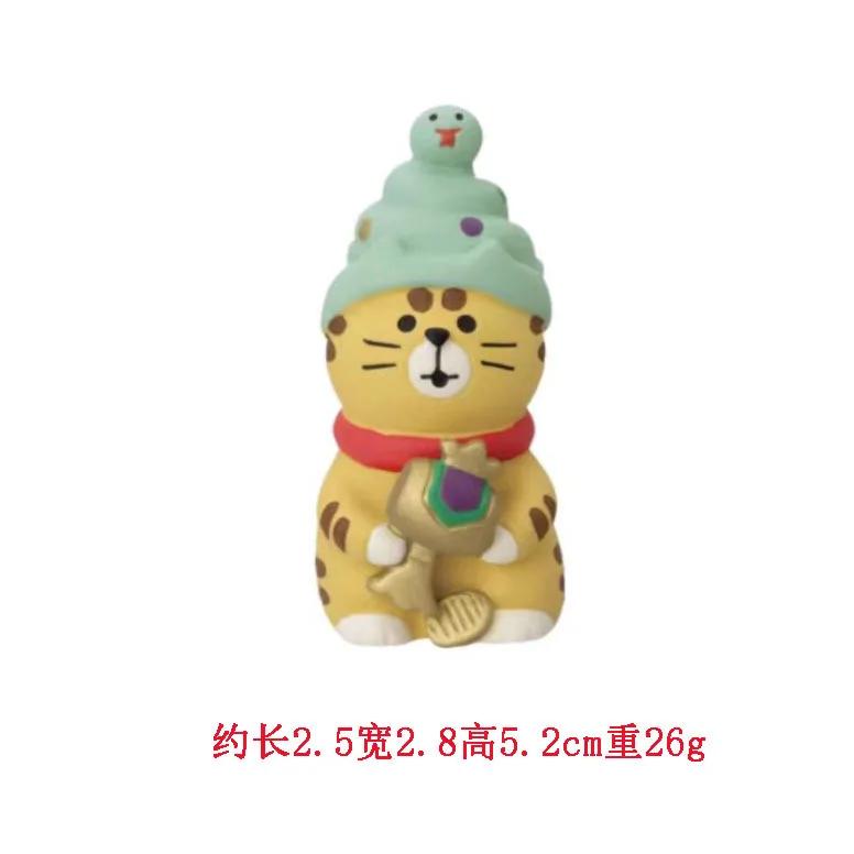 Japanese Style ZAKKA Cat Crafts Small Ornaments for Chinese New Year Snake Year Trend Bonsai Food and Decorative Resin Figurines