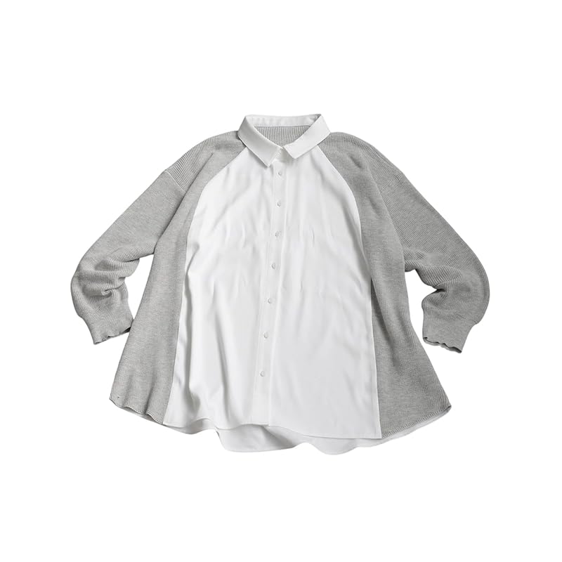 [antiqua] [Antica] cămașă tricotată cu aplicații pentru femei PK-01268 Mărime unică 03 alb