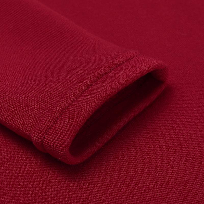 2023 Autumn/Winter Women's Solid Color Long Sleeve Hooded Mid-Length Sweatshirt Dress