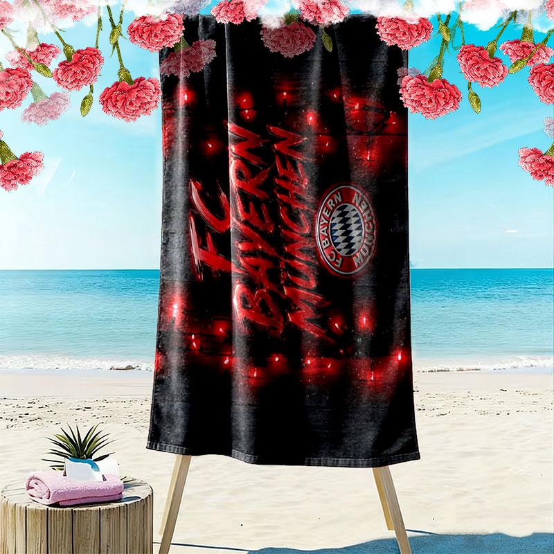 Asciugamano da Spiaggia con Stampa FC Bayern Monaco, Asciugamano Grande Morbido Asciugatura Rapida per Spiaggia Campeggio Nuoto