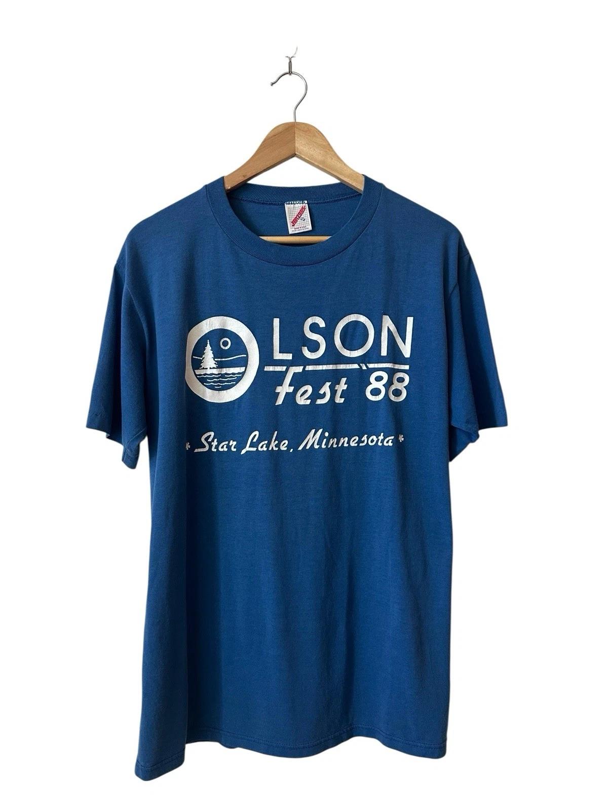 

Vintage Olson Fest T Shirt Men’s Large Star Lake Minnesota 80’s USA Blue 4XL