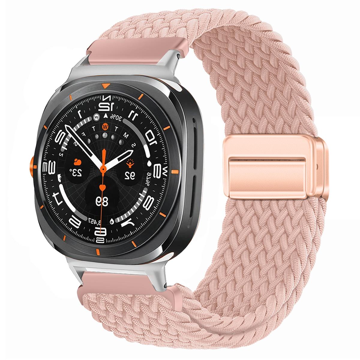 

For Samsung Galaxy Watch Ultra Strap 47mm Accessories Magnetic Nylon Braided sport Bracelet Correa Galaxy Watch 7 Ultra Band Galaxy watch Ultra