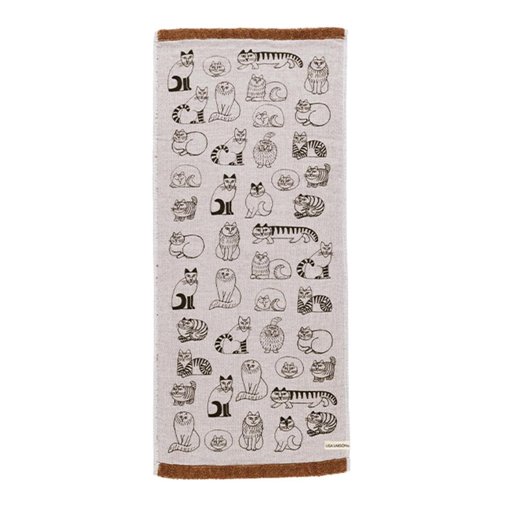 Marushin Face Sketch Cats by Lisa Scandinavian Face Bath 6805014300 Towel, Larson, Style, Stylish, Women's Brand, Towel, Towel, Towel, Long, Cotton,