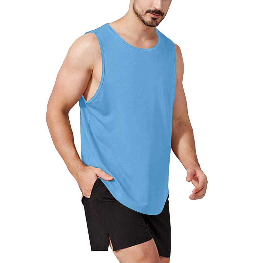 Men Sleeveless Athletic Tank Top Lightweight Breathable Quick Dry Muscle Shirt Crew Neck Sportswear for Training Running Gym Workout