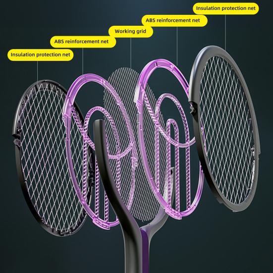 Electric Mosquito Swatter Folding Design 3500V Powerful Shock Rechargeable Battery USB Type-C Charging