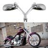 Motorcycle Left and Right 10mm Standard Chrome Plated Universal Fit for Kawasaki and Honda Motorcycles Mirrors, Set, Thread, Silver, Adjustable,