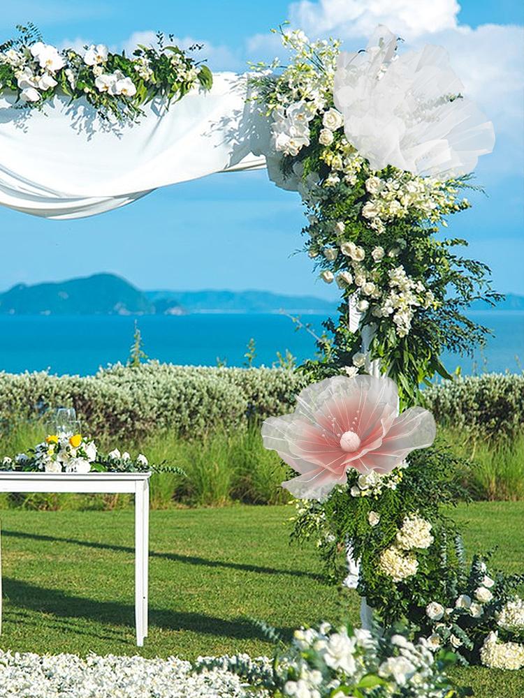Artificial Silk Gauze Flower Outdoor Wedding Decoration Exquisite Foldable Artificial Large Flower