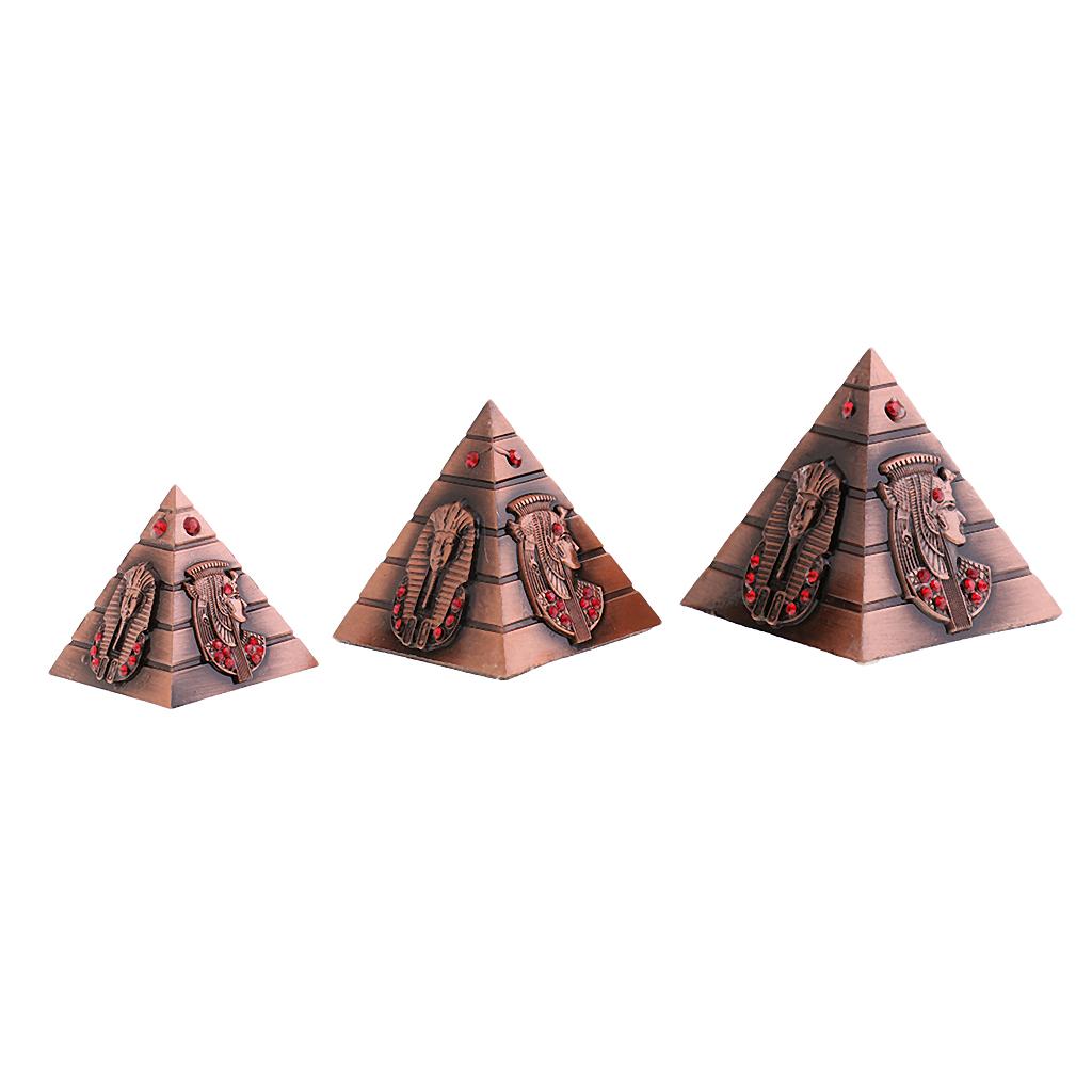 Ancient Egypt Pyramid Statue Alloy Keepsake Urn Wonders Sculpture Desk Decor for Souvenir Lovers