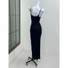 Kardashian European and American Tight Sheath Slim fit Modal Cotton Basic All-Match Suspender Skirt Dress Long dress