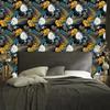 Exotic Leaves and Flowers Wallpaper for Living Room and Bedroom 50x1000