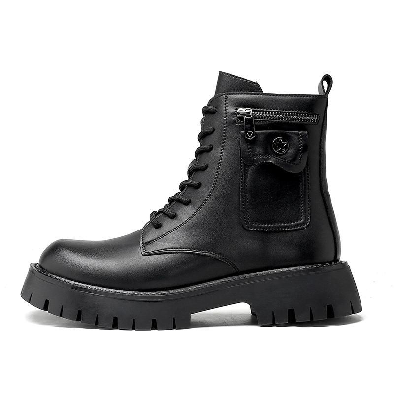 

Кожаные ботинки Martin мужские ботинки ретро модные ботинки высокие ботинки Martin мужские осенние короткие ботинки оптом 43 чёрный