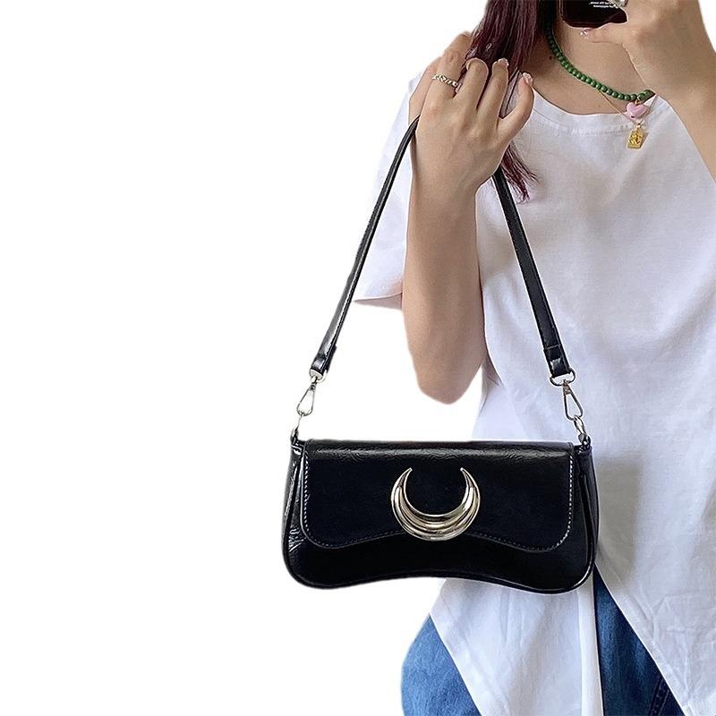 Niche New One-shoulder Women's Bag High-end Moon Lock Underarm Bag Fashion Trendy Crossbody Bag Women