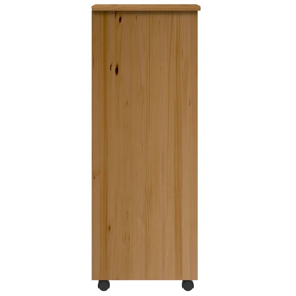 Mobiler Schubladenschrank MOSS Honigbraun Massivkiefernholz