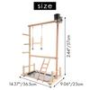 Good-Parrots Playground,Natural Wooden Parrot Perch Gym Play Stand Parakeet Ladders With Feeder Cups And Toys Exercise Play