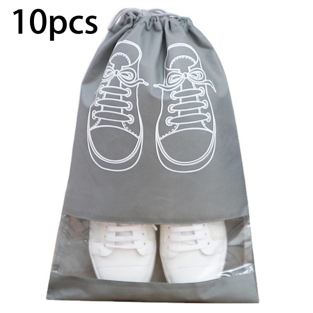 2/5/10 Shoes Storage Bag Closet Organizer Non Woven Travel Portable Bag Waterproof Pocket Clothing Classified Draw Hanging Bag