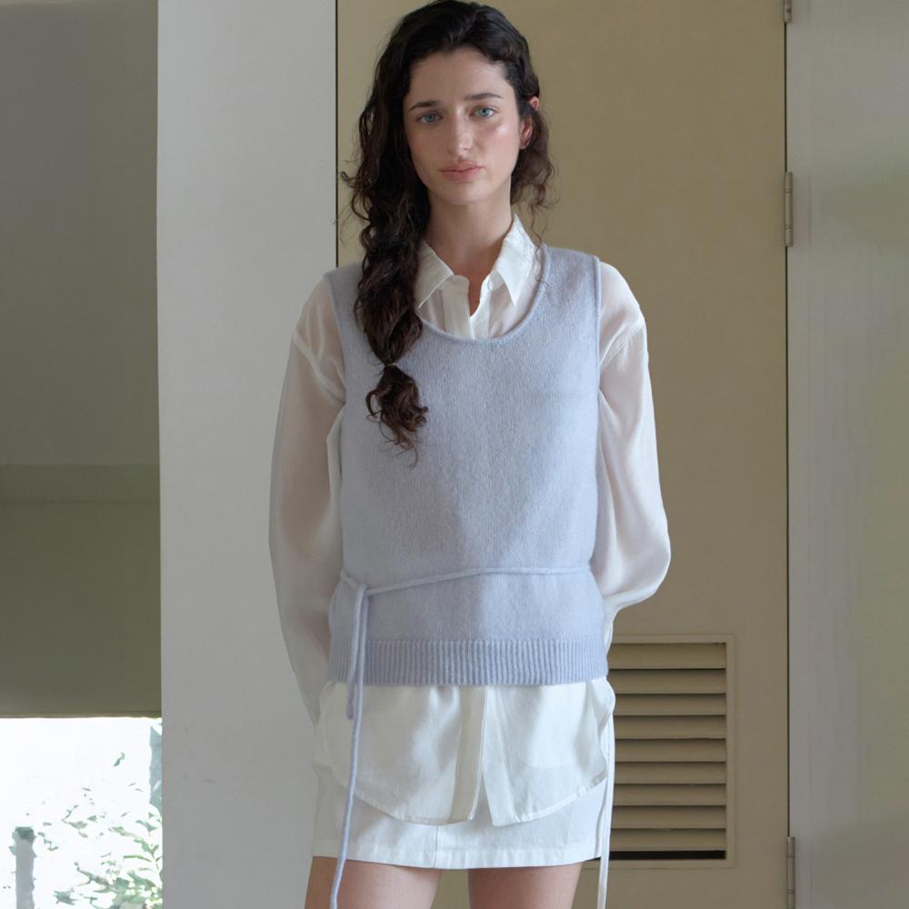 Elssibeui Cozy Mohair Knit Vest_Skyblue