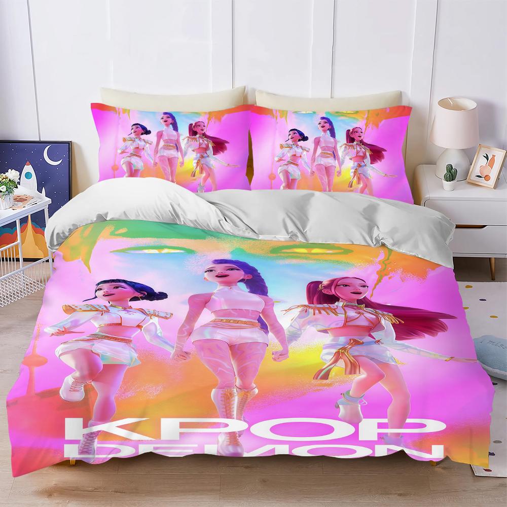 D-Demon H-Hunters Bedding ste Mira Zoey Rumi Duvet Cover Set Cotton Bed 3 Piece Summer Comfortable Student Dormitory Home