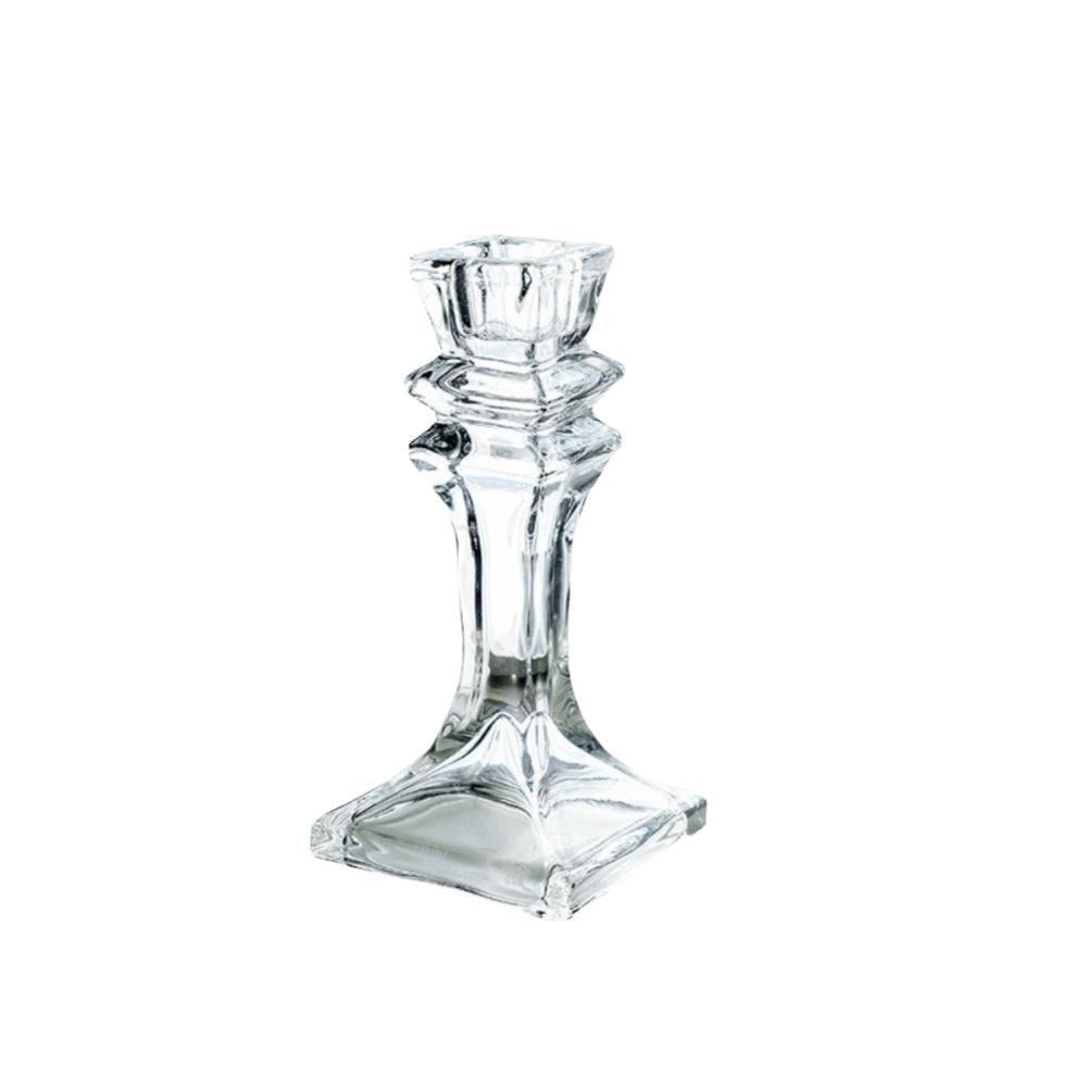Transparent Glass Candle Holder Romantic Clear Glass Candlestick  Table Centerpiece