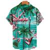 Men's casual shirt plant printed summer clothing Hawaiian short sleeved 2026 medieval vintage beach vacation top