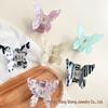 Iridescent 3D Butterfly Claw Clip: Korean Style Acetate Hair Accessory for Half Updo