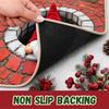 Christmas 2D Flat Printed Floor Mat Cute Red Hat Goblins Pattern Indoor Outdoor Mat Brick Pattern Design Carpet Holiday Decor