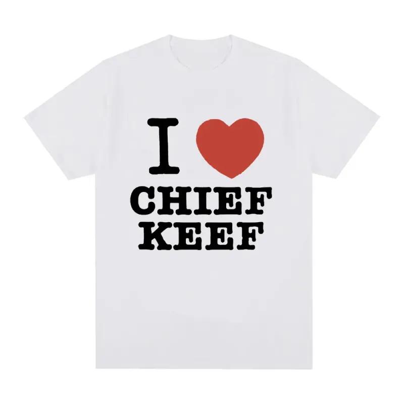 

Футболка I Love Chief Keef. Чоловіча модна повсякденна футболка з короткими рукавами. Вінтажна готика. Великі бавовняні футболки. Хіп-хоп. Вуличний одяг. S