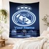 Real Madrid Club Personalized Text Tapestry Boho Wall Hanging Vibrant Fade-Resistant Print Perfect for Dorm Room All-Season Use