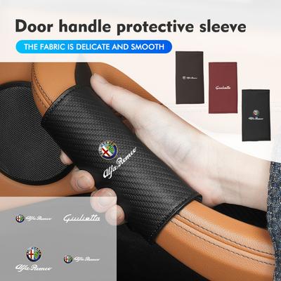 Car Door Roof Handle Cover Anti-wear Protector Accessories For Giulia 147 Mito 156 159 166 GT Stelvio Brera Volante