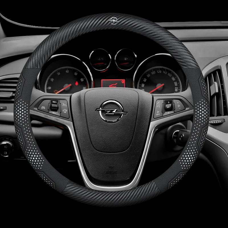 Car Steering Wheel Cover For Opel OPCline Astra Corsa Grandland Insignia Mokka Vectra GTC Tigra Vivaro Zafira Auto Accessories