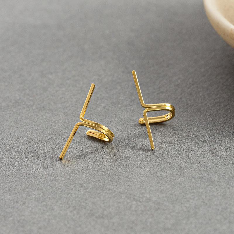 Clips d'oreilles Banyan Tree Argent S925 non percés: Boucles d'oreilles manchette d'oreille ligne simple unisexe - Style tendance européen et américain