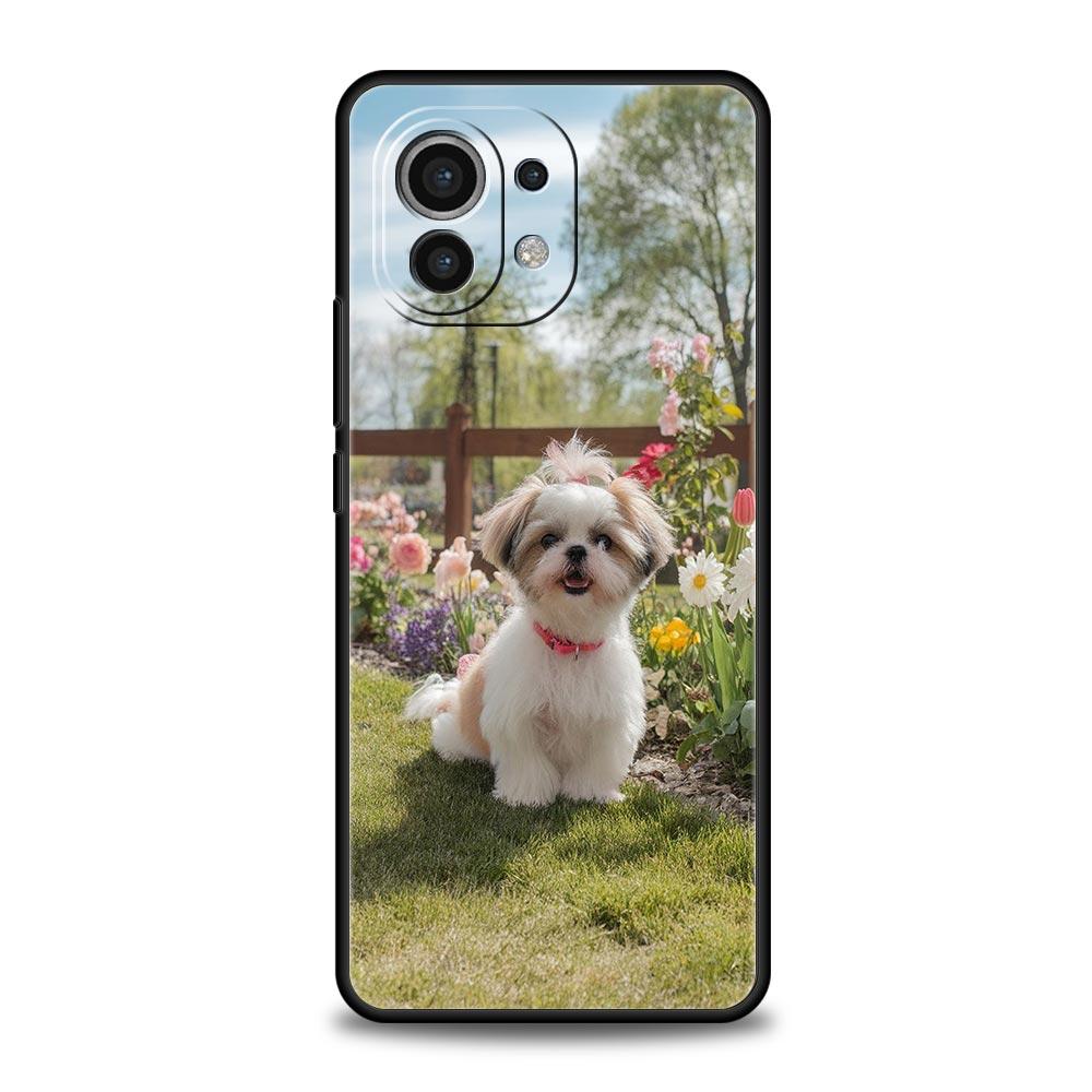 Phone Case For Xiaomi Mi 15 14 13 12 11 Lite 14T 13T 12T 11T Pro Poco X7 X6 X5 X3 Pro F6 F5 F4 Cover Shih Tzu Painting Cute