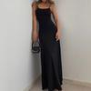 Elegantes Slim Fit Solid Sexy Party Langes Kleid Damen Casual Straps Rückenfreies Kleid für Damen Sommer Neue Hohe Taille A-Linie Ärmelloses Damenkleid 26383