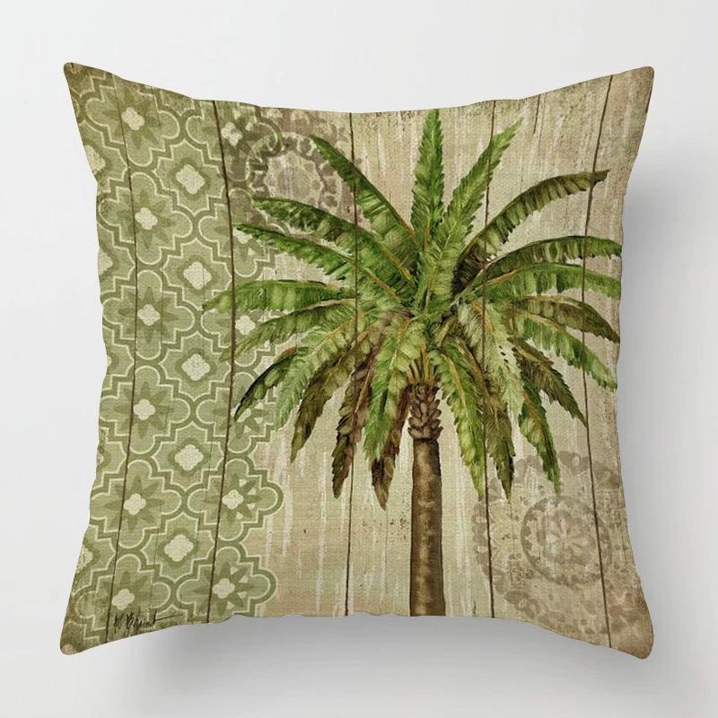 Home Decor Tropical Palm Tree Pattern Pillow Covers Pattern Cushion Cover Suitable for Sofa Bedroom Car Pillow Cover