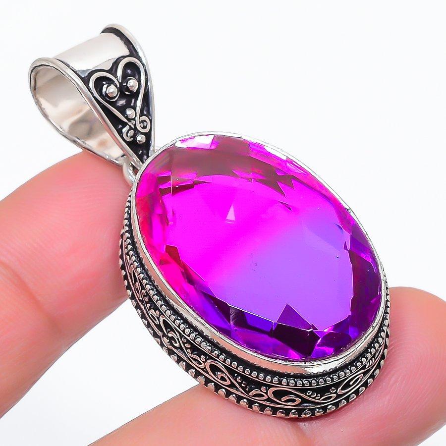 

Natural Bi-Color Tourmaline 925 Sterling Silver Jewelry Pendant 1.89 D2f36
