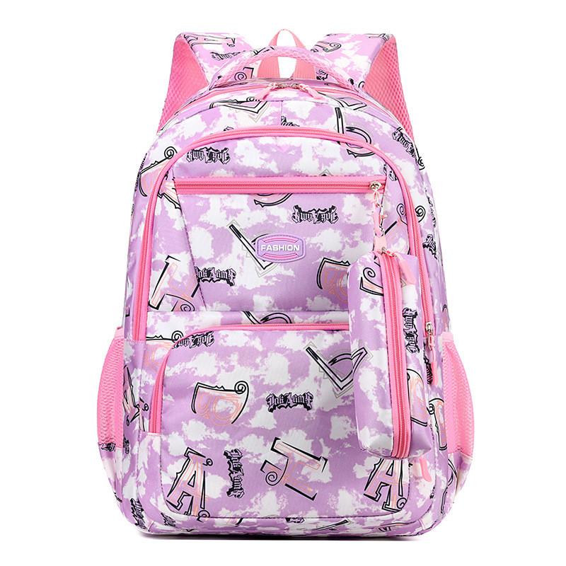 Patterned Alphabet Child Schoolbag Anti Splashing Water Wear Resistant Backpack