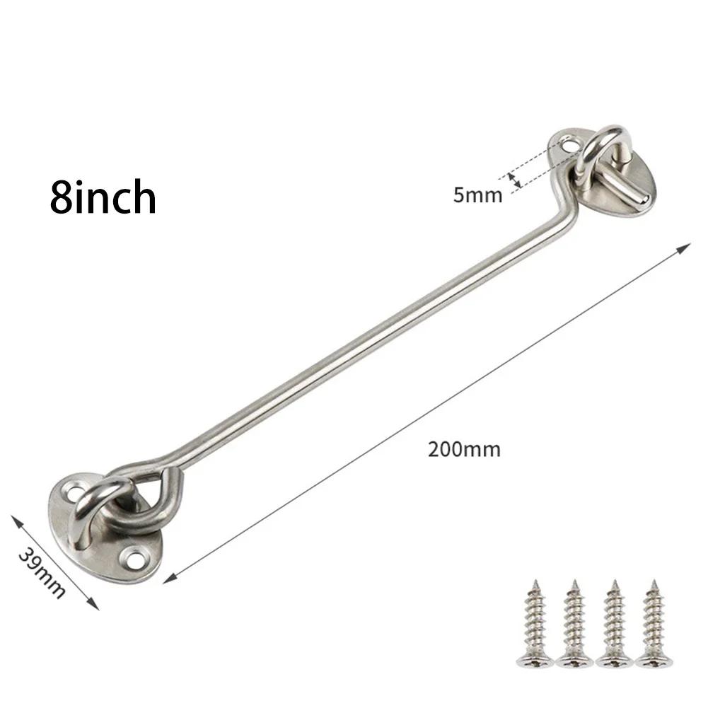 Cabin Hook Eye Lock With Safety Switch Hook Door Eye Latch Silent Catch Holder With Screws Storage Hooks