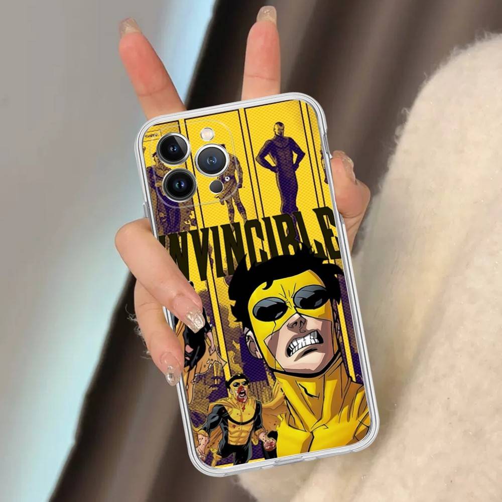 

Superhero Invincible Anime For IPhone 17 16 15 14 13 12 Mini 11 Pro Max Transparent Case iPhone 12pro max