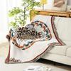 Flowers Style Polyester and Cotton Sofa Tapestry Woven Blanket