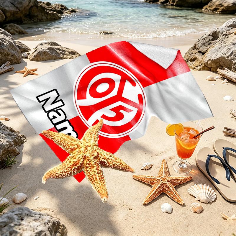 Custom Name Personalized 05 1FSV Mainz 05 Print Beach Towel, for Trip Camping Beach Party Home Decor, Birthday Gift for Family & Friends