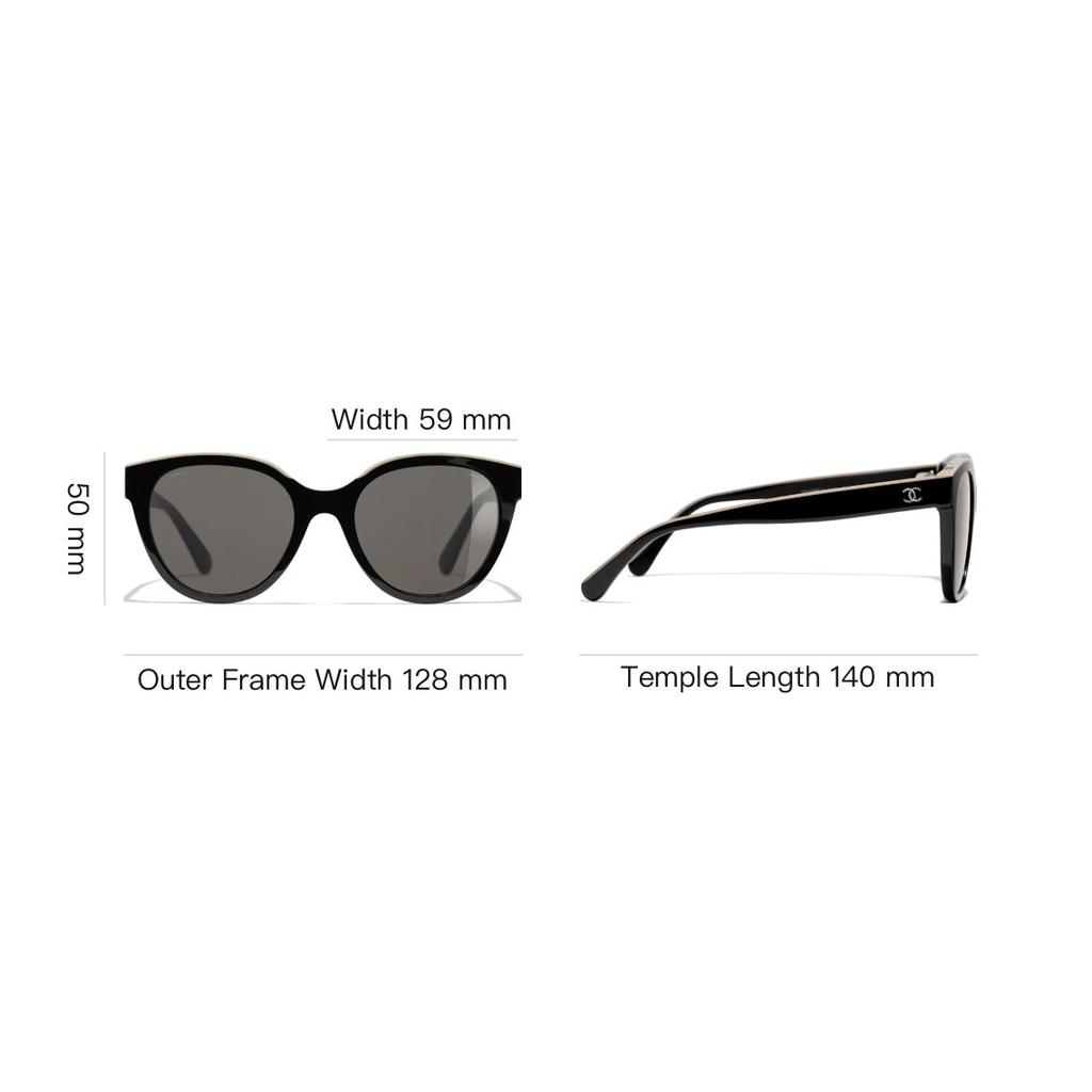 Chanel Logo Butterfly Sunglasses Unisex Sunglasses Black CH5414A-C534/3
