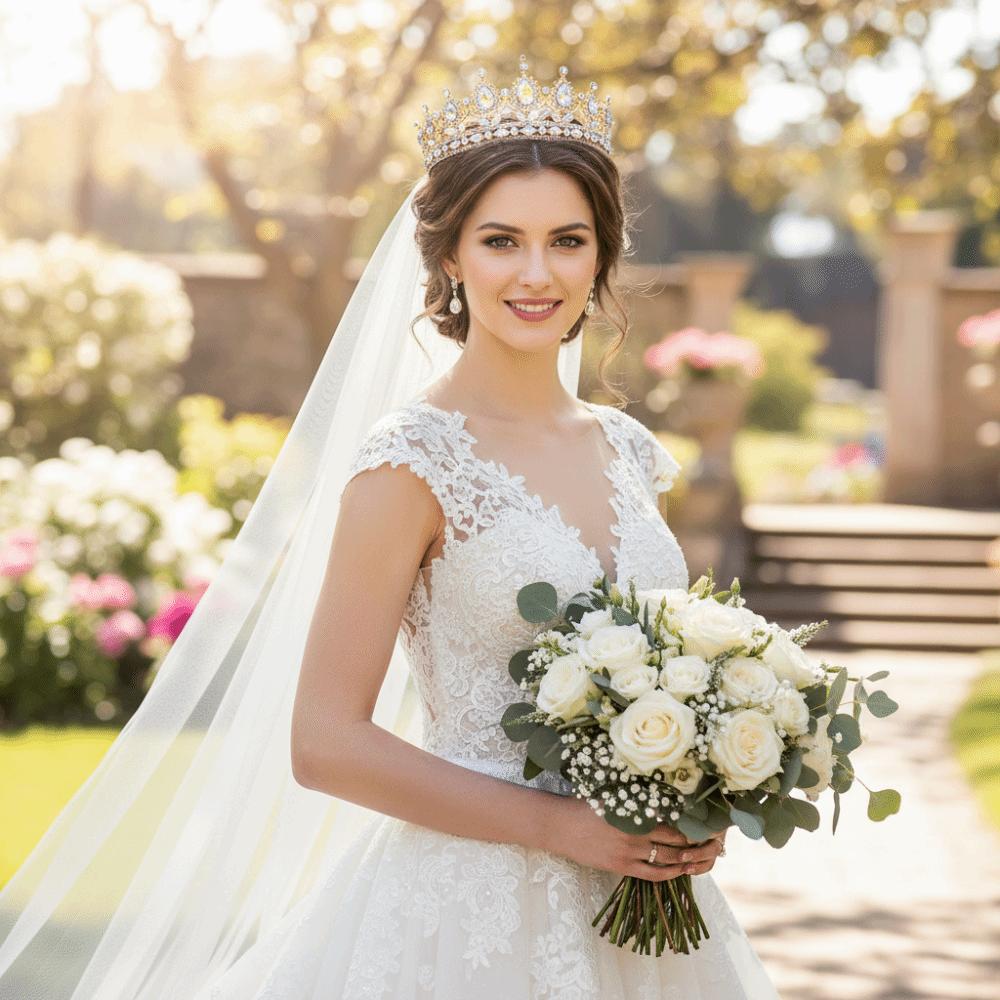 Princess Baroque Wedding Hair Tiara Jewelry Headpieces Crystal Bridal Tiara Crown High-end Rhinestone Diadem Veil Tiaras Dance