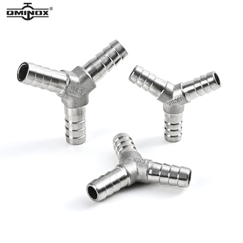 Schlauchstutzen Y/T-Typ Stacheliger Anschluss Edelstahl SS304 3-Wege-Adapter Formstück Verbindungstück Hausbrauerei Schlauch Guss-T-Stück fitting 6mm-50mm
