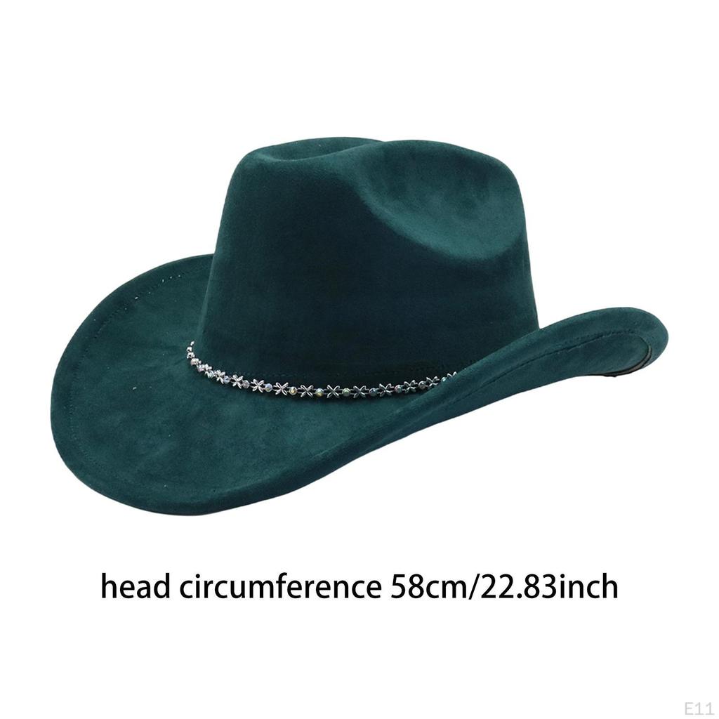 Adult Cowboy Hat, Wide Brim Western Headwear, Lightweight And Sturdy Polyester Party Suitable